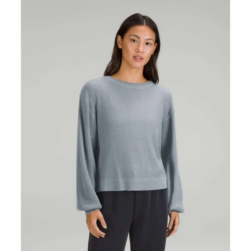 Lululemon Reversible Crossover Sweater In Chambray Size 4